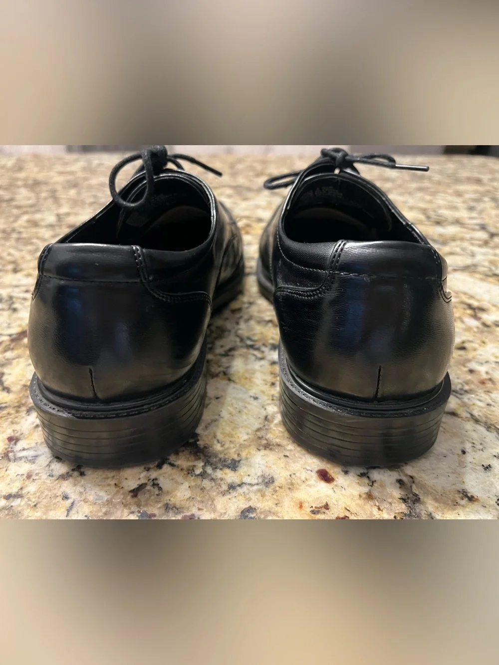 croft & barrow Black Leather Lace-Up Derby Shoes